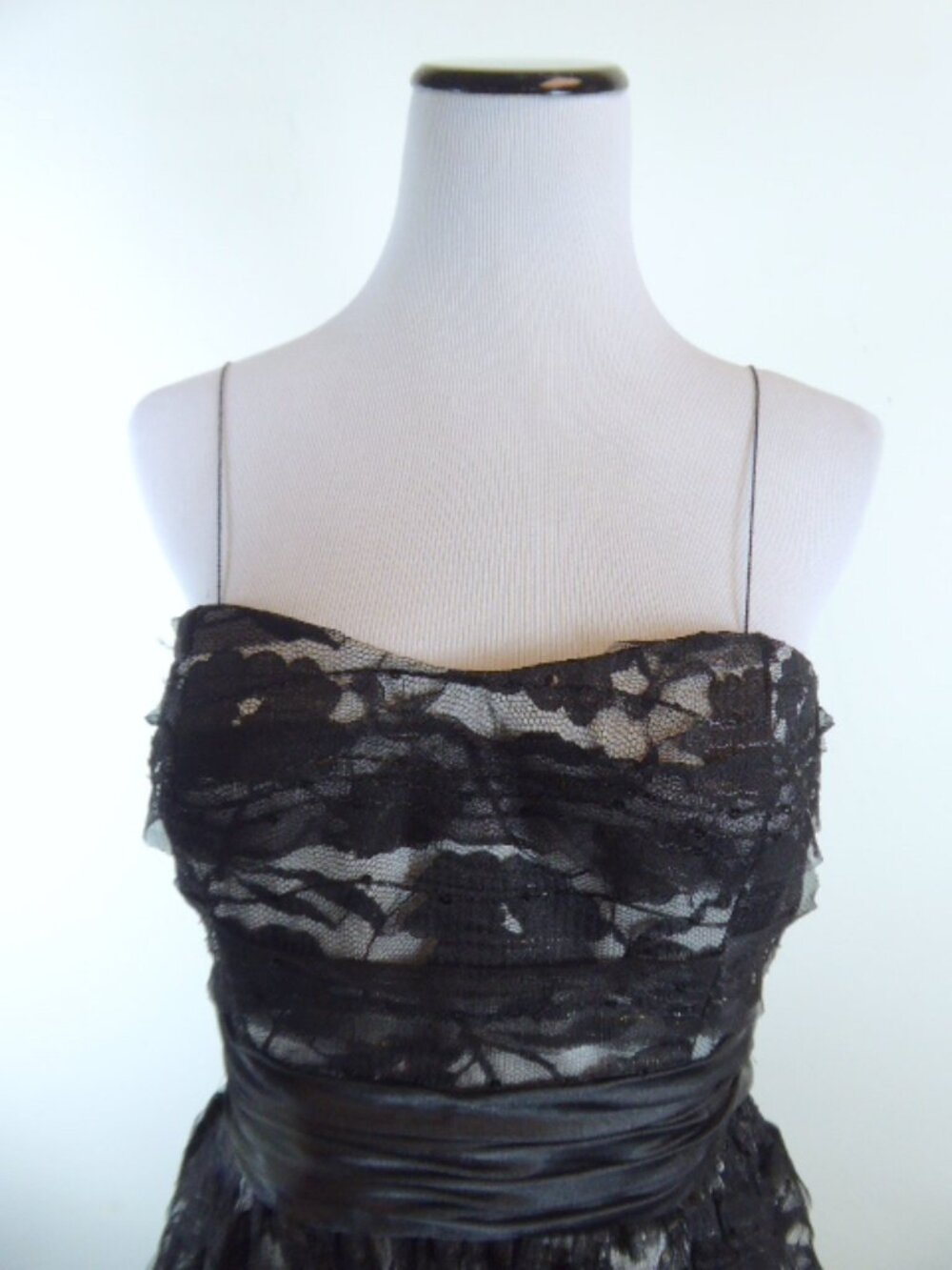 AQUA BRAND spaghetti strap BLACK LACE DRESS 10 - Picture 2 of 4
